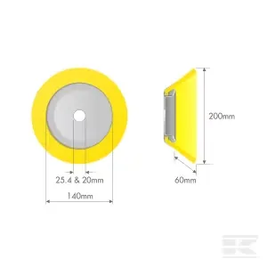 [KRASRKO230002] Brosse de désherbage pour Débroussailleuse 200x80 - PP - Ø20/25.4