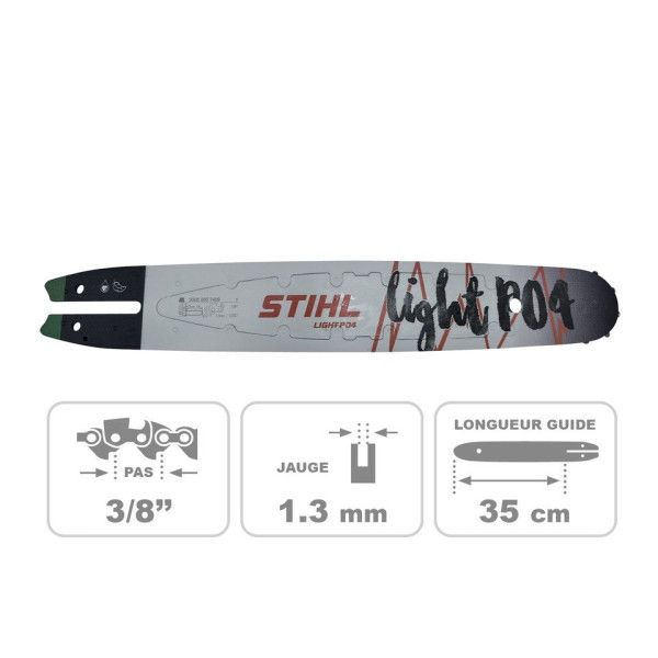 GUIDE-CHAINE LP04 35CM/14 1,3MM/0,050