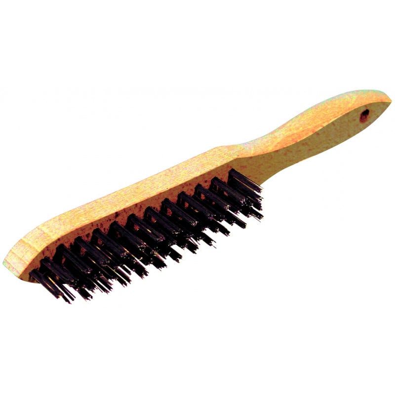 Brosse métal à manche 4 rangs