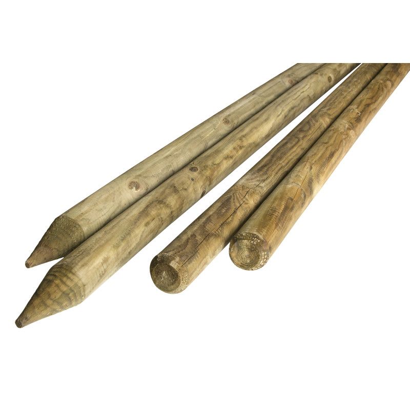 [TUT-PIN-8/250-T-BP] Tuteur chanfreiné épointé 8cm x 2,5m