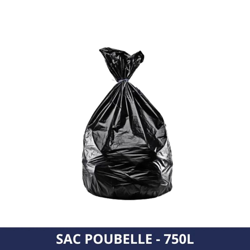 Sac plastique noir 750L BD 35µ CARTON DE 50 SACS