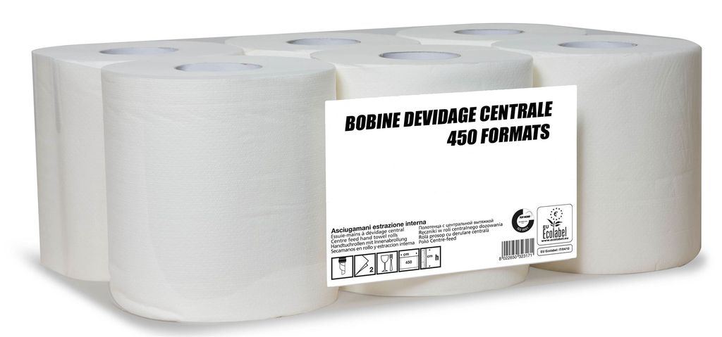 6 bobines blanches 450m dévidage central
