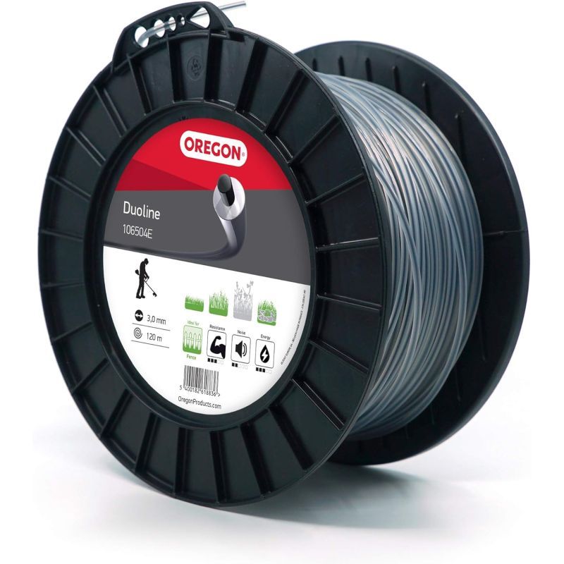 Fil Ø3,0mm Duoline Transparent/Noir Rond – 120m – Ref. 106504E