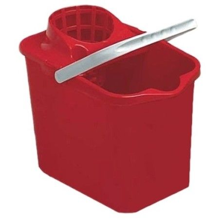 Seau rectangulaire 12L + essoreur rouge