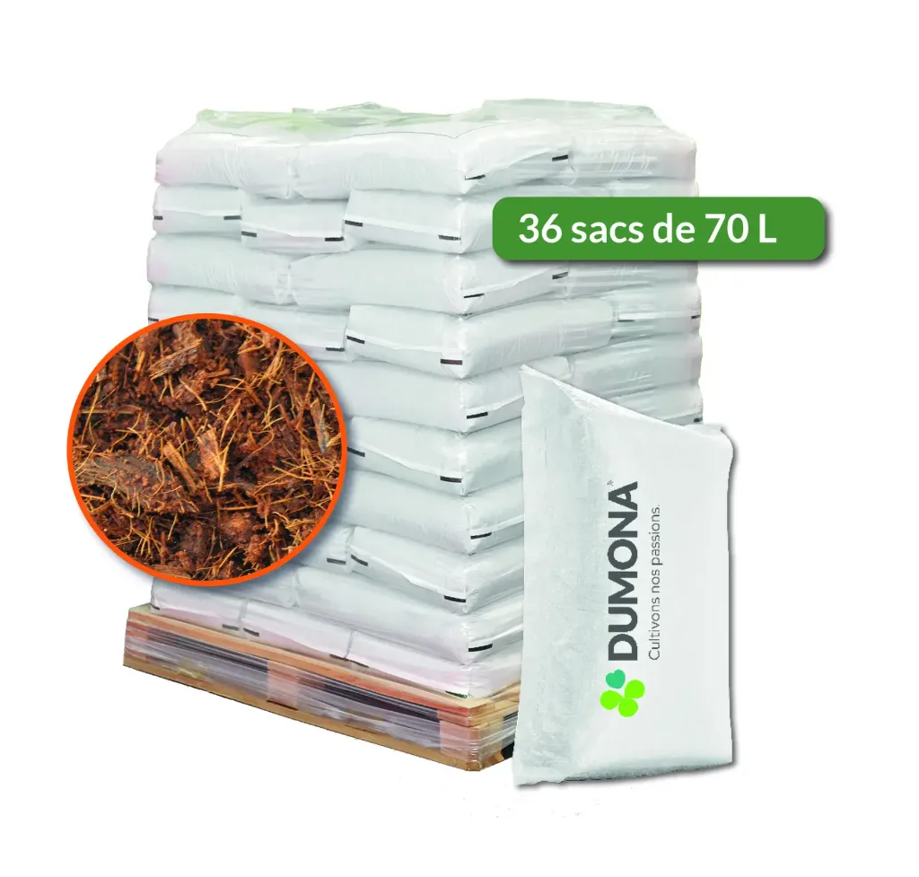 Mulch de coco - sac de 70 litres - palette de 36 sacs - NFU 44 551